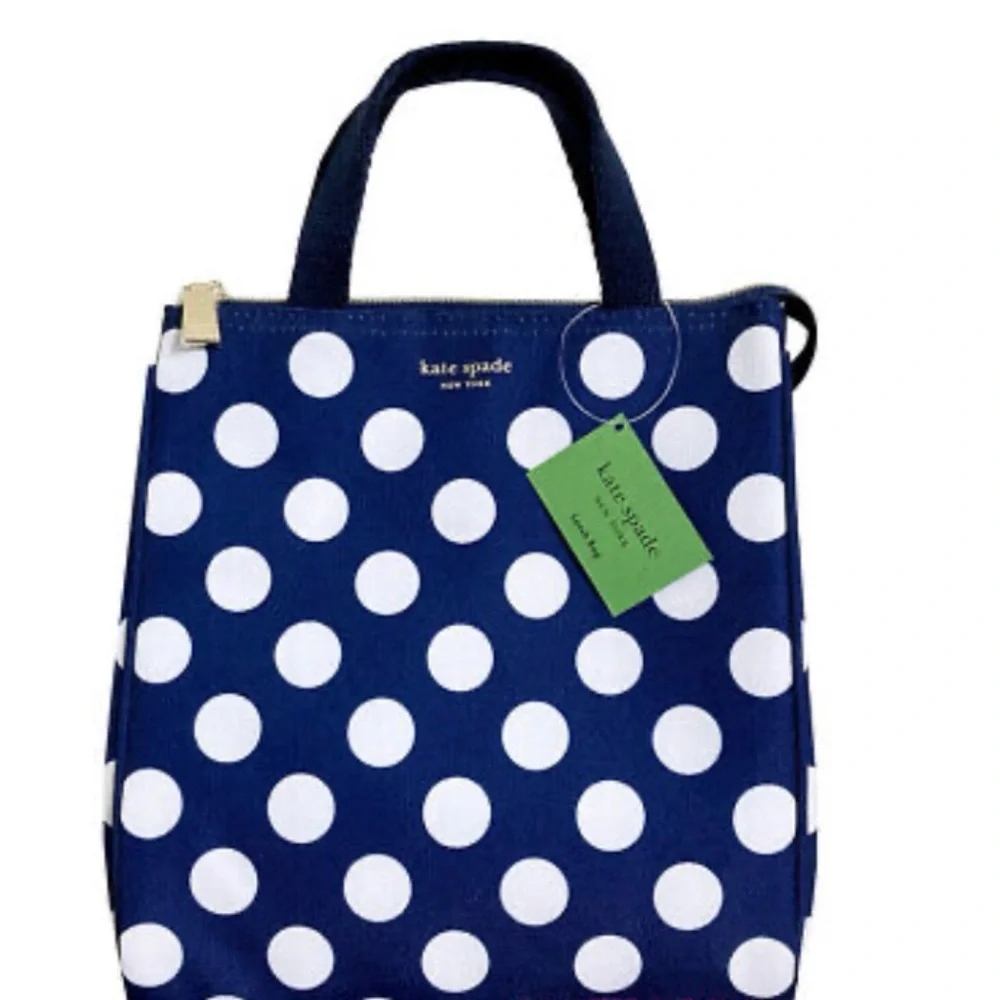 Kate Spade New York Navy Jumbo Dot Lunch Bag (NWT)